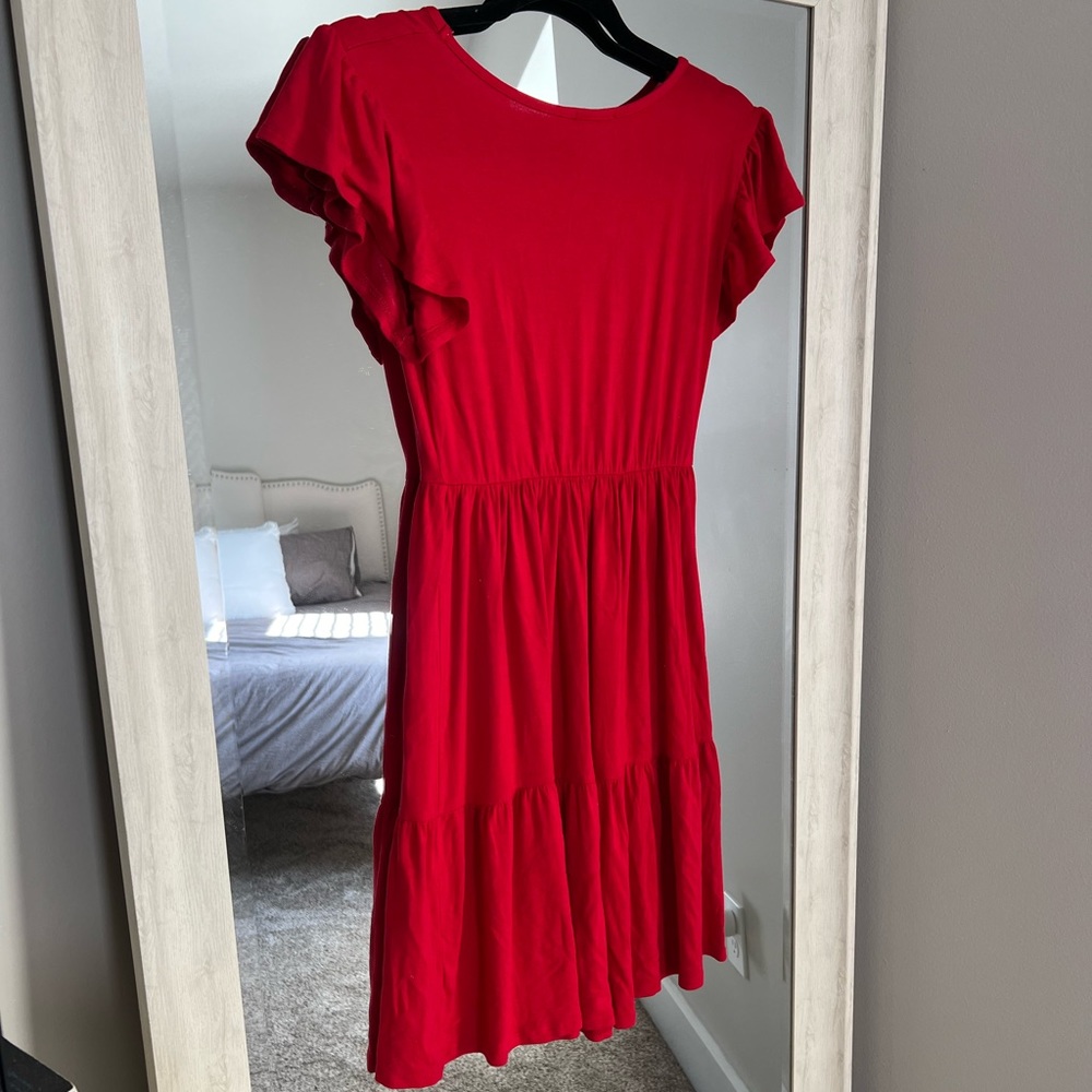 Red mini dress